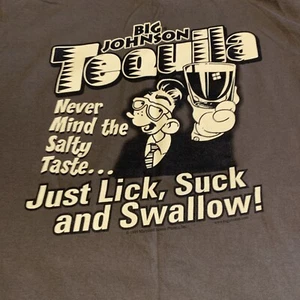 Vintage Big Johnson Tequila Party Salty 90s Joke TShirt Grey Sz XL New - Picture 1 of 14