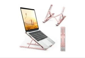 SUPPORTO PORTATILE PER PC ROSA TABLET COMPUTER BASE PIEGHEVOLE REGOLABILE - Foto 1 di 4