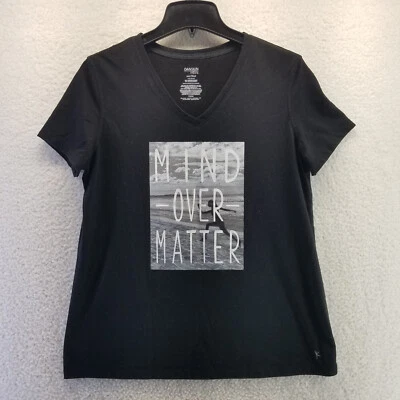 Camisa Danskin Now para mujer grande negra Mind Over Matter camiseta manga corta pulóver Foto 1 de 4