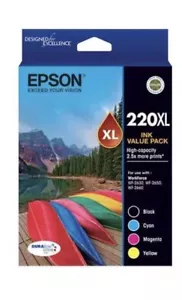 4x Genuine Epson 220XL Ink Cartridges for WF2630,WF2650,WF2660,XP220 XP320 XP420 - Picture 1 of 1