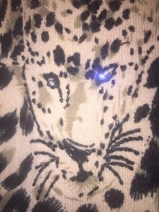 Designers Original Sweater Leopard Print Sparkle Tan & Black Large - Picture 1 of 9