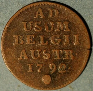 1792 Liard Austrian Netherlands Franz II KM# 56 - Picture 1 of 2