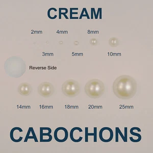Cream Half Round Cabochons Flatback Faux Pearl Various Scrapbook Craft - Picture 1 of 1