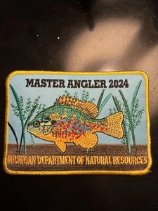 2024 MICHIGAN DNR MASTER ANGLER FISH PATCH - MICHIGAN DEER-BEAR-TURKEY PATCH - Picture 1 of 2