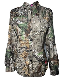 🎀Game Winner Shirt Wm Sz M Realtree Camo Long Sleeve Button Up Vented Wicking - Picture 1 of 23