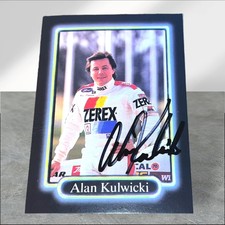 Alan Kulwicki NASCAR HALL OF FAMER autographed VINTAGE card 75 Greats 1990 MAXX