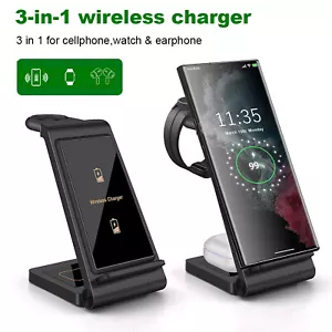 3IN1 Wireless Charger Dock For Samsung Galaxy Watch Active/Buds+/S22/S21 Note 20 - Picture 1 of 31