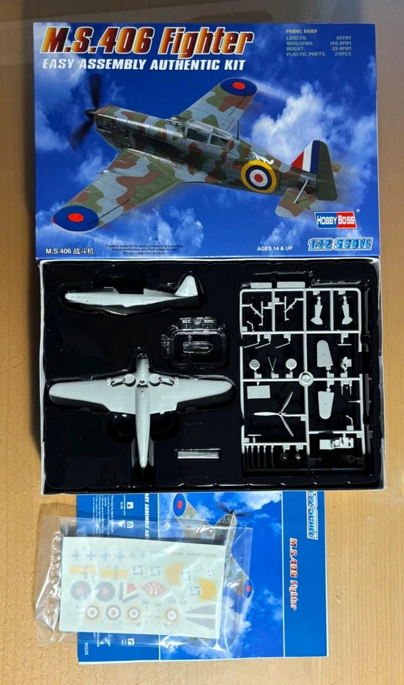 HOBBYBOSS 80235 - M.S.406 FIGHTER - 1/72 PLASTIC KIT - Immagine 1 di 1
