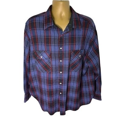 Vtg 90s Northwest Territory Relaxed Flannel Shirt Western Pockets Plaid 2X - Image 1 of 4