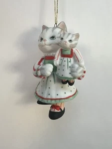 Statuina bambola che tiene gatto ornamento ceramica BC 1995#25 - Foto 1 di 5