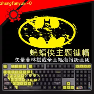 Batman Dark Knight PBT Keycaps Full Set for Cherry Mechanical Keyboard 108 Keys - Picture 1 of 6