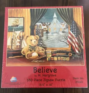 BELIEVE Bear ARTWORK BY H. HARGROVE 550 piece JIGSAW PUZZLE Sealed In Box - Picture 1 of 4
