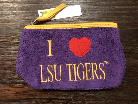 I Love LSU Tigers Terrycloth Purse Wristlet By Alan Stuart New York Licensed Cover