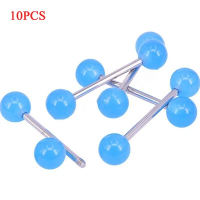 Juego de 10 piezas de anillos luminosos para lengua con barra que brillan en la oscuridad piercing corporal joyería Foto 1 de 4