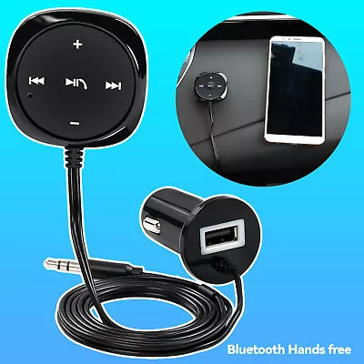 Car 3.5mm AUX Bluetooth Receiver Wireless Stereo Audio Music Adapter USB Charger - Image 1 of 4