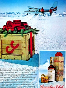 "Anuncio impreso original vintage 1978 Canadian Club Navidad polo norte polo norte 8,5 x 11" - Imagen 1 de 4