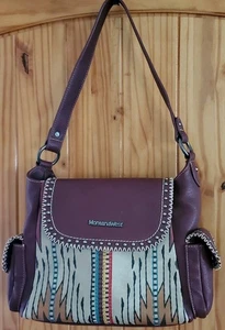 Montana West Azteken Design Cranberry Rot Handtasche Bestickte Nieten - Bild 1 von 10