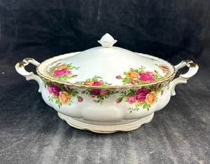 Cuenco de verduras cubierto redondo Royal Albert Old Country Roses - Imagen 1 de 8