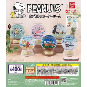 PEANUTS Capsule Water Dome Set Completo di 6 Bandai Gashapon Snoopy Japan Nuovo - Foto 1 di 24