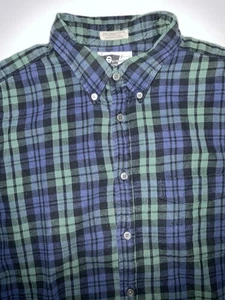 Engineered Garments Navy & Green 100% Cotton Button-Down Collar Shirt - Large - Picture 1 of 9