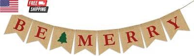 Guirnalda de árbol de Navidad Be Merry | Banderín de vacaciones | Burla natural interior/exterior Foto 1 de 4