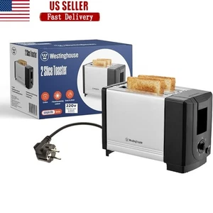 2-Slice Stainless Steel Toaster 220V 240V Defrost Cancel Adjustable Browning New - Picture 1 of 7