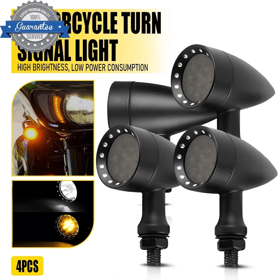 4X Luz de seta LED universal para motocicleta para Harley Honda Suzuki - Imagem 1 de 4