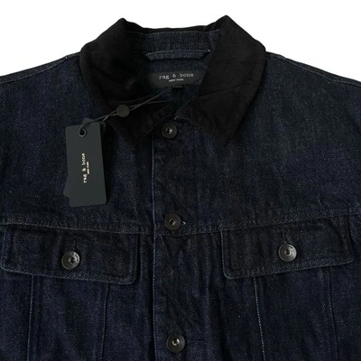 Rag & Bone Men's Eli Lined Denim Trucker Jacket Indigo Size Large $495 - Image 1 of 4