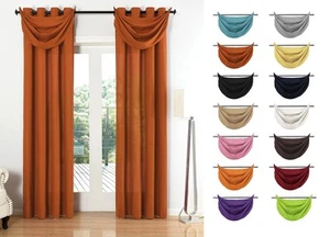 Juego de cortinas 6 piezas bufanda ojales microsatén vela colgante transversal - Imagen 1 de 49