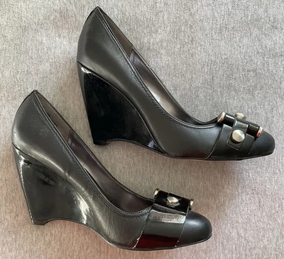 Nine West Women’s Size 7.5M Black Slip On Wedge Shoes - Image 1 of 4