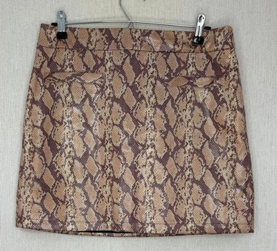River Island Mini Skirt size 14 Pink multi Snake Faux Leather - Image 1 of 4