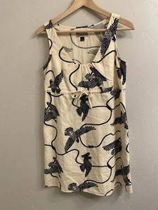 Vestido sin mangas Patagonia Pataloha nuevo sin etiquetas estampado de pájaros marfil edición limitada - talla 2 - Imagen 1 de 15
