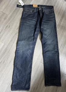 Polo Ralph Lauren Jeans Mens 30x32 Blue Hampton Relaxed Straight Denim Pants NWT - Picture 1 of 9