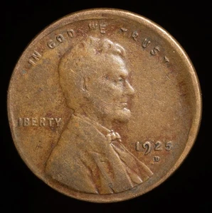 ✅  1925-D Lincoln Wheat Cent.  WAY OFF-CENTER STRIKE.    WOW       FREE SHIPPING - Picture 1 of 5