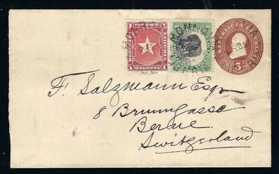 Liberia # U$, 33, 35 Cubierta a Suiza Monrovia 6 FEB 94 Fauna Elefante Foto 1 de 2