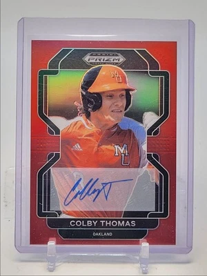 COLBY THOMAS 2022 PANINI PRIZM DRAFT PICKS RED ATHLETICS AUTO /50 Q5860 - Image 1 of 2