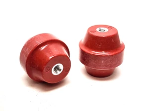 10x Pack Posten Kunststoff 2" Rot Elektrische Runde Keramik Abstandshalter Isolatoren 5/16-18 - Bild 1 von 7