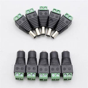 5x Male+ 5x Female 2.1x5.5mm DC Power Plug Jack Adapter Wire Connector for CCTV - Picture 1 of 9