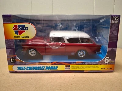 First Gear 1955 Red Chevrolet Nomad 1:25 Scale Diecast Car Quest Auto Parts 2005 - Image 1 of 4