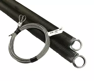White Extension Spring 25-42-110 lbs 7' Door w/ Safety Cables Double Loop Garage - Picture 1 of 6