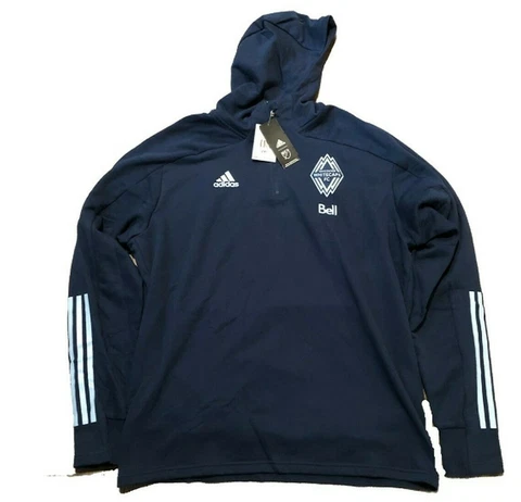 NWT New Vancouver Whitecaps FC adidas 1/4 Zip Travel Hoodie Navy Jacket Cover