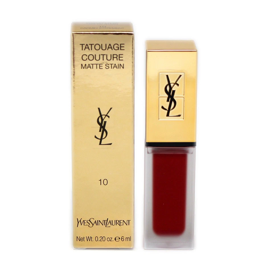 YVES SAINT LAURENT TATOUAGE COUTURE MATTE STAIN 6ML #10 CARMIN STATEMENT  - Image 1 of 1