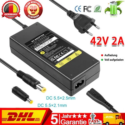 Akku Ladegerät Netzteil 42V 2A für 36V Pedelec EBike Scooter Fahrrad Rundstecker - Bild 1 von 4