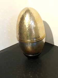 Hammerd Silber Metall Ei mit Goldton für Aufbewahrung/Schmuck - Bild 1 von 3