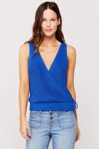 XS Extra Small Velvet Heart Surplice Tank Top Strick V-Ausschnitt Josslyn Kobaltblau - Bild 1 von 14