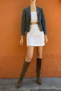 Giacca blazer corta Marella cotone grigio, giacca vintage designer italiano, formale - Foto 1 di 10