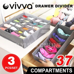 Wardrobe Clothes Organizer Underwear Compartment Storage Box Foldable Drawer AU - Picture 1 of 8