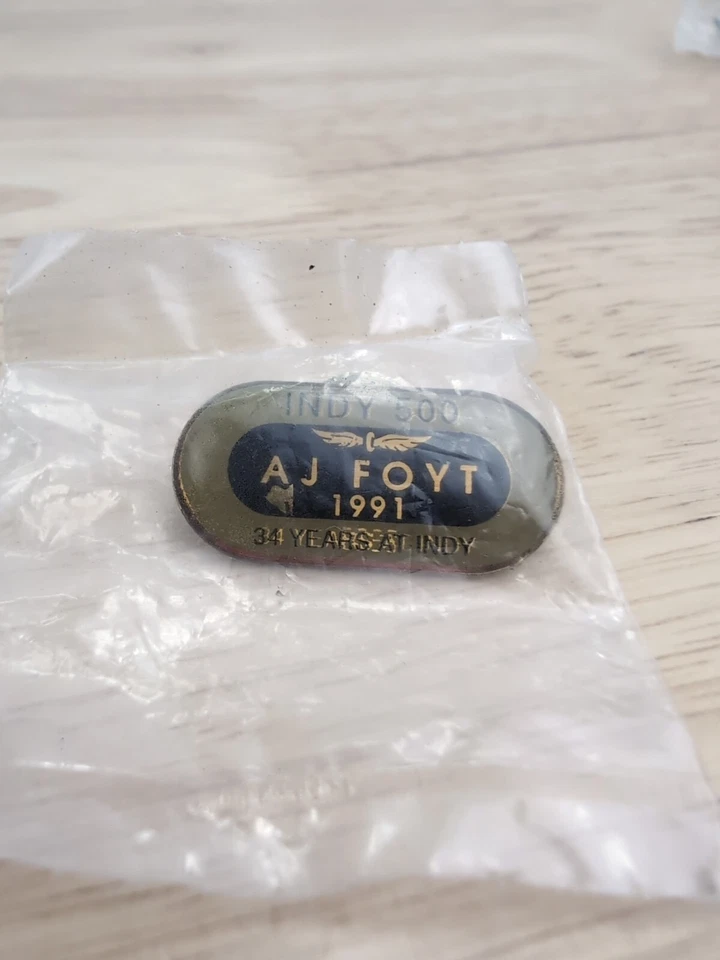 AJ Foyt Jr Indy 500 Legend 1991 34 Years At Indy Racetrack Pin - Image 1 of 4