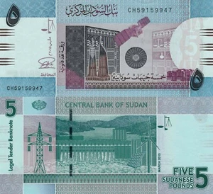 Sudán 5 libras sudanesas (marzo de 2015) - Edificio/satélite/presa hidroeléctrica/p-72c UNC - Imagen 1 de 3