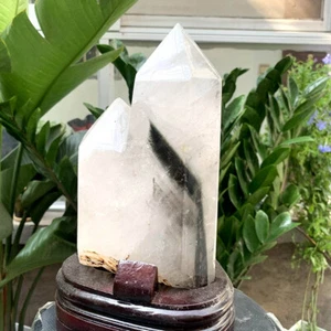 6.68LB Natural Green Ghost Phantom Quartz Crystal Mineral Specimen Reik+stand - Picture 1 of 20